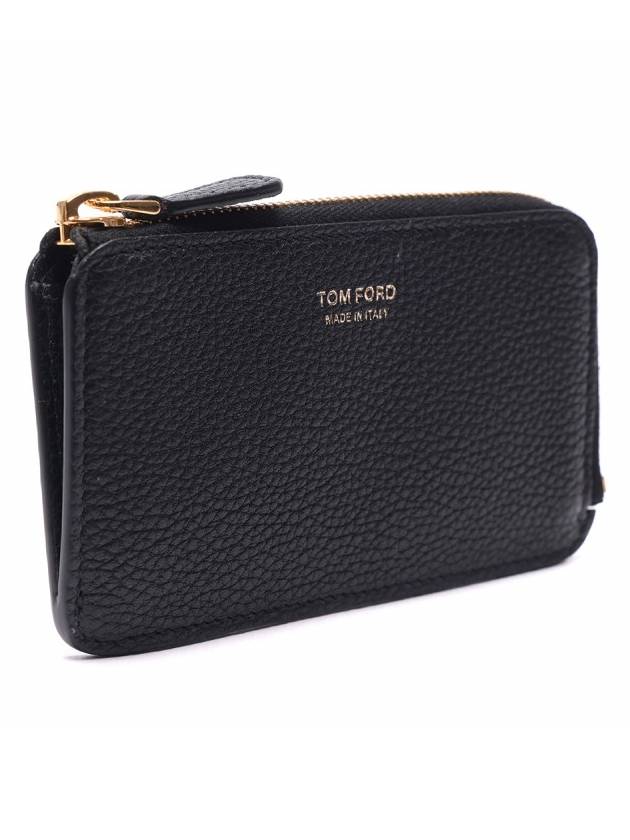 Softgrain Zipper Card Wallet Black - TOM FORD - BALAAN 4