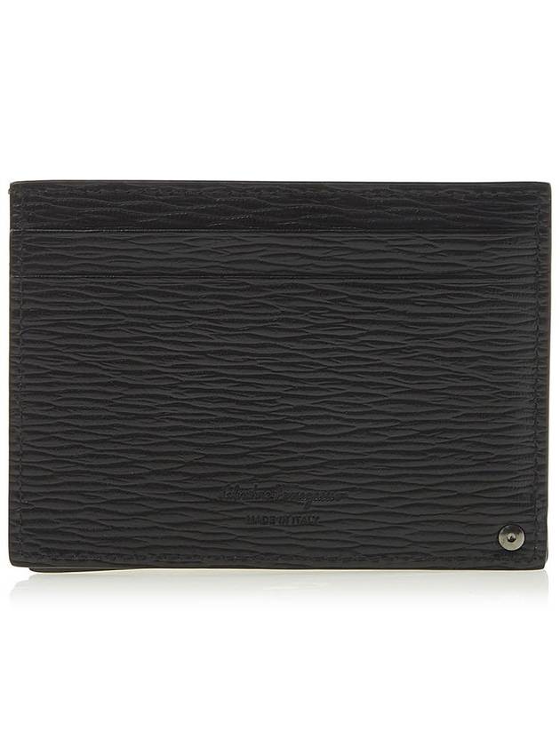 Double Gancini Leather Card Wallet Black - SALVATORE FERRAGAMO - BALAAN 4