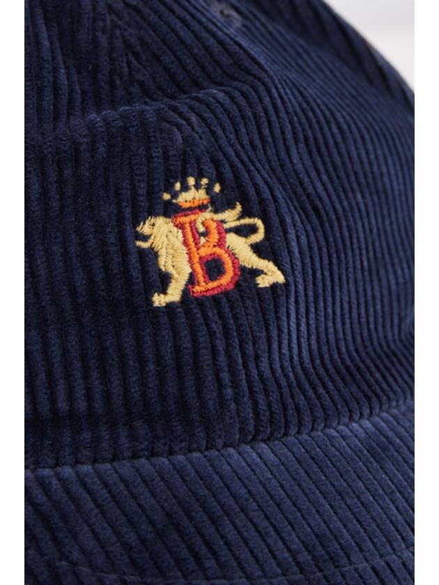 Embroidered Logo Corduroy Ball Cap Navy - BARACUTA - BALAAN 4