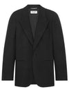 Wool Gabardine Jacket Black - SAINT LAURENT - BALAAN 2