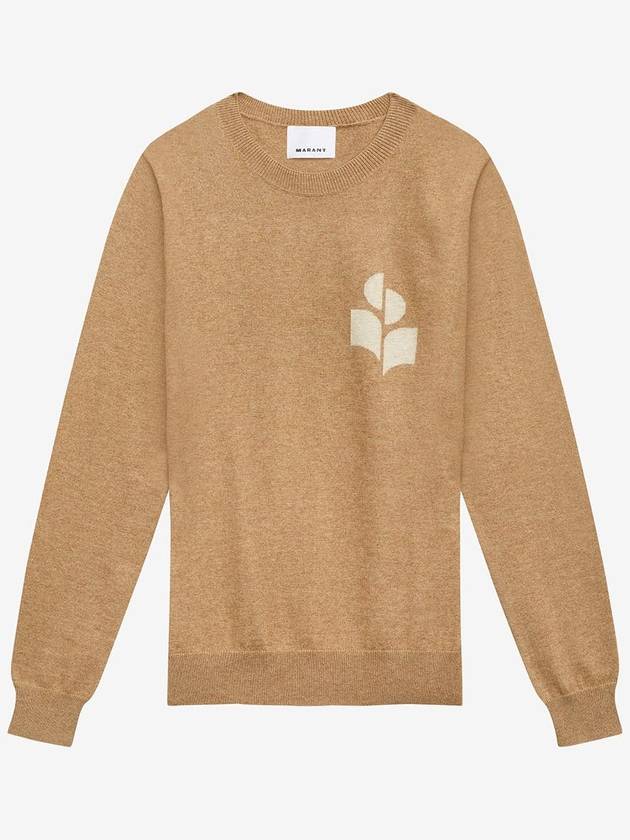 Atlee Logo Knit Top Beige - ISABEL MARANT - BALAAN 6