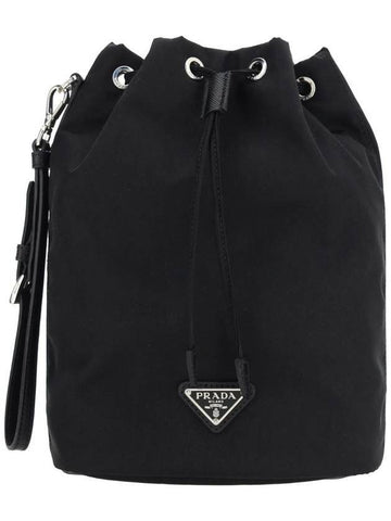 Re-Nylon Drawstring Pouch Black - PRADA - BALAAN 1