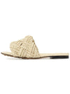 Women's Lido Flat Slippers Cream - BOTTEGA VENETA - BALAAN.