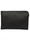 Intrecciato Document Case Clutch Bag Black - BOTTEGA VENETA - BALAAN 2