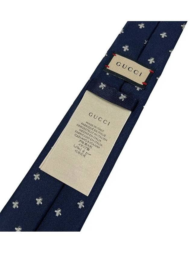 Bee Silk Tie Navy - GUCCI - BALAAN 7