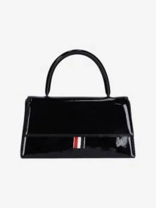 Women's Patent Trapeze Tote Bag Black - THOM BROWNE - BALAAN 2