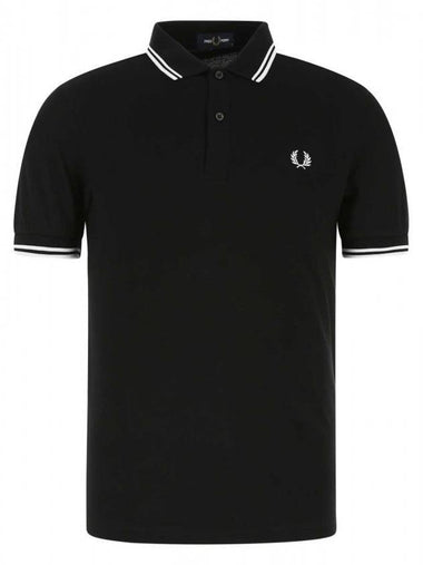 Twin Tip Logo Short Sleeve Polo Shirt Black - FRED PERRY - BALAAN 1