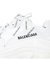 Triple S All-Over Logo Low Top Sneakers White - BALENCIAGA - BALAAN 9