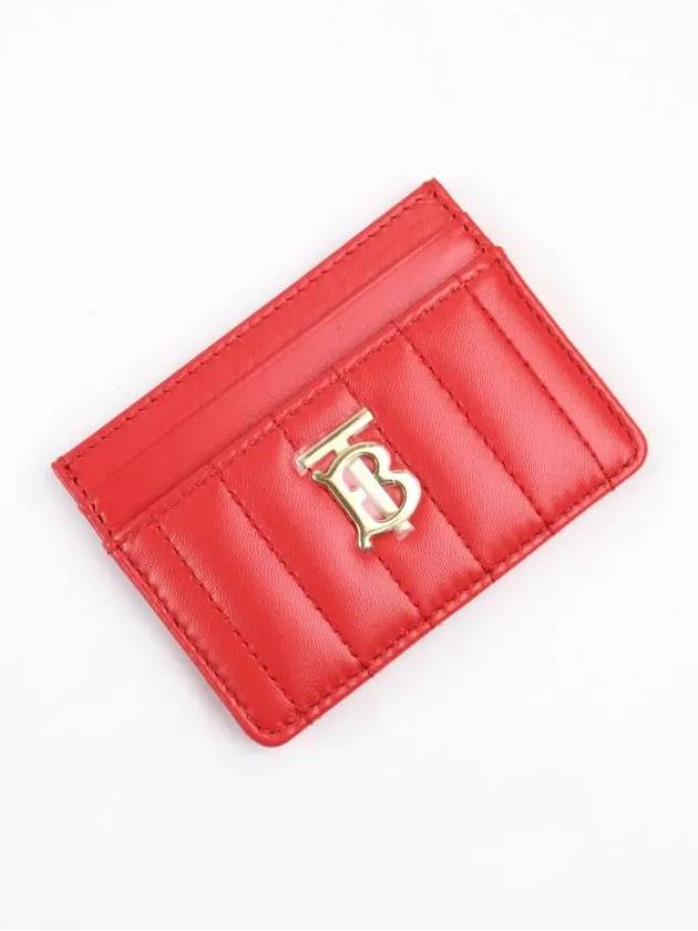 Lola Quilted Leather Card Wallet Bright Red - BURBERRY - BALAAN 4