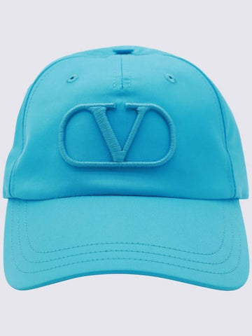 Valentino Garavani Light Blue Cotton Baseball Cap - VALENTINO - BALAAN 1