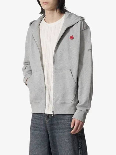 Boke Flower Embroidery Zip-Up Hoodie Grey - KENZO - BALAAN 2