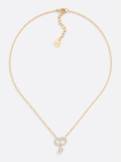 Petit CD Crystals Necklace Gold - DIOR - BALAAN 2