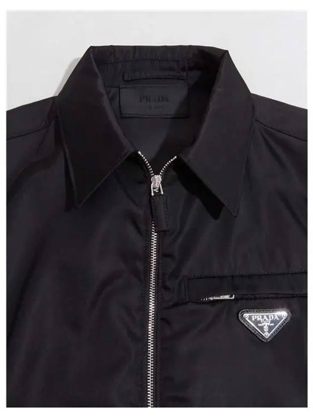 Re-Nylon Zip Up Gabardine Blouson Jacket Black - PRADA - BALAAN 3