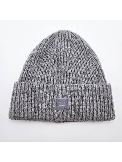 Kids Knit Beanie Light Gray Melange - ACNE STUDIOS - BALAAN 2