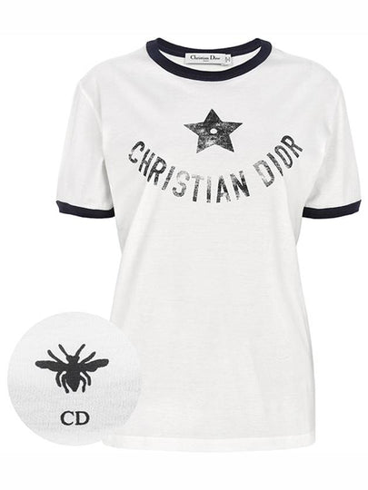 Dioliviera Cotton Short Sleeve T-Shirt Navy Ecru - DIOR - BALAAN 2