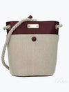 Key Small Linen Leather Bucket Bag Burgundy Beige - CHLOE - BALAAN 2