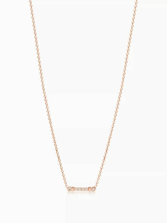 Fleur de Lis Stem Pendant Diamond Necklace Rose Gold - TIFFANY & CO. - BALAAN 2