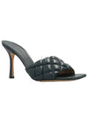 Quilted Nappa Sandal Heels Inkwell - BOTTEGA VENETA - BALAAN 2