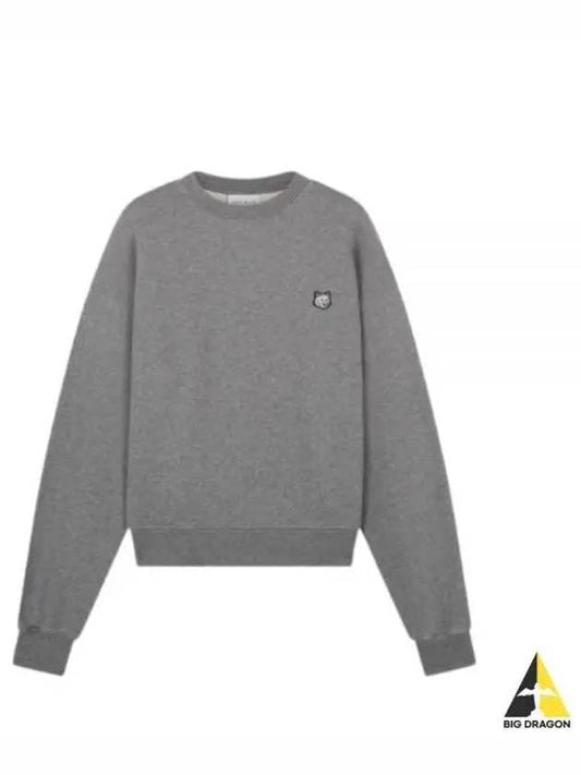 Women's Bold Fox Head Patch Comfort Sweatshirt Medium Grey Melange - MAISON KITSUNE - BALAAN 2