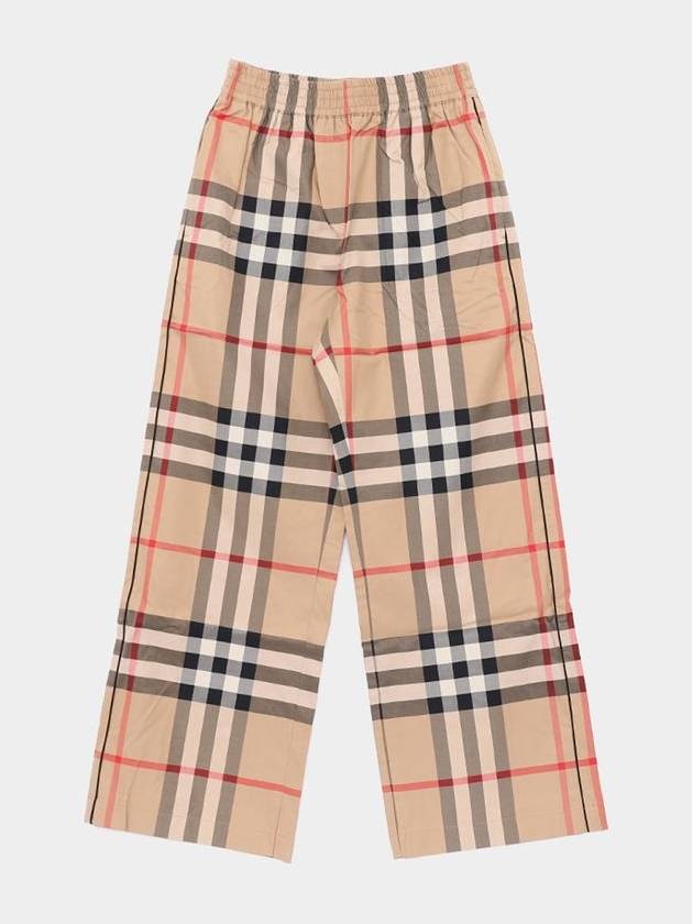 Check Cotton Straight Pants Beige - BURBERRY - BALAAN 2