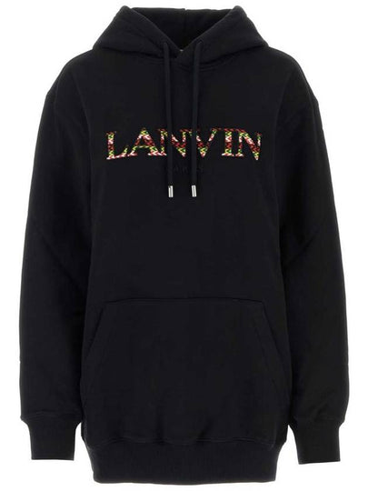 Oversized Embroidered Curb Hoodie Black - LANVIN - BALAAN 2