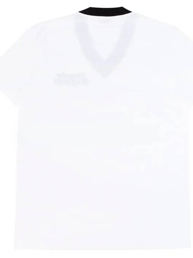 Embroiderd Logo V-neck Short Sleeve T-shirt White - ALEXANDER MCQUEEN - BALAAN 9