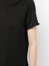 Cotton Silk Iconic Tricolor Short Sleeve T Shirt Black - THOM BROWNE - BALAAN 3