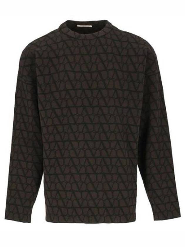 Toile Iconographe Wool Crew Neck Knit Top Brown - VALENTINO - BALAAN 2