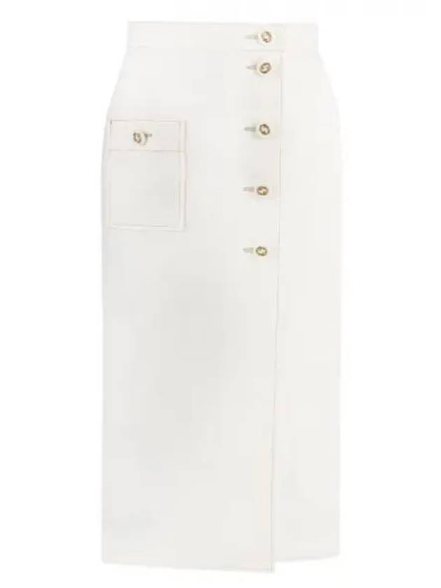 Women's Cotton Long A-Line Skirt White - GUCCI - BALAAN 2