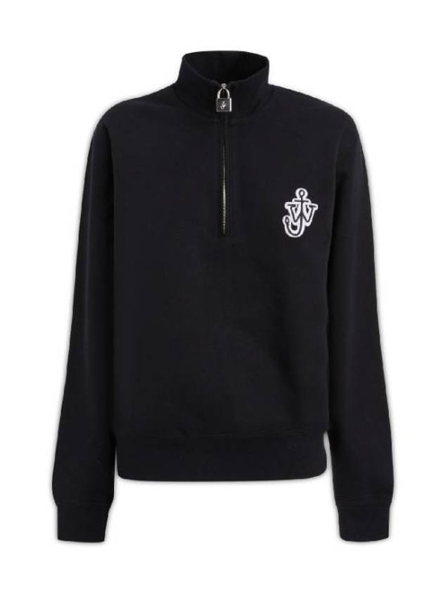 Embroidered Logo Half Zip-Up Sweatshirt Black - JW ANDERSON - BALAAN 2