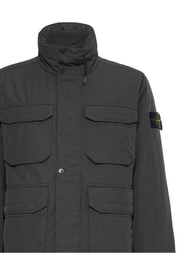 Polyester Micro Twill Zip Up Jacket Grey - STONE ISLAND - BALAAN 4