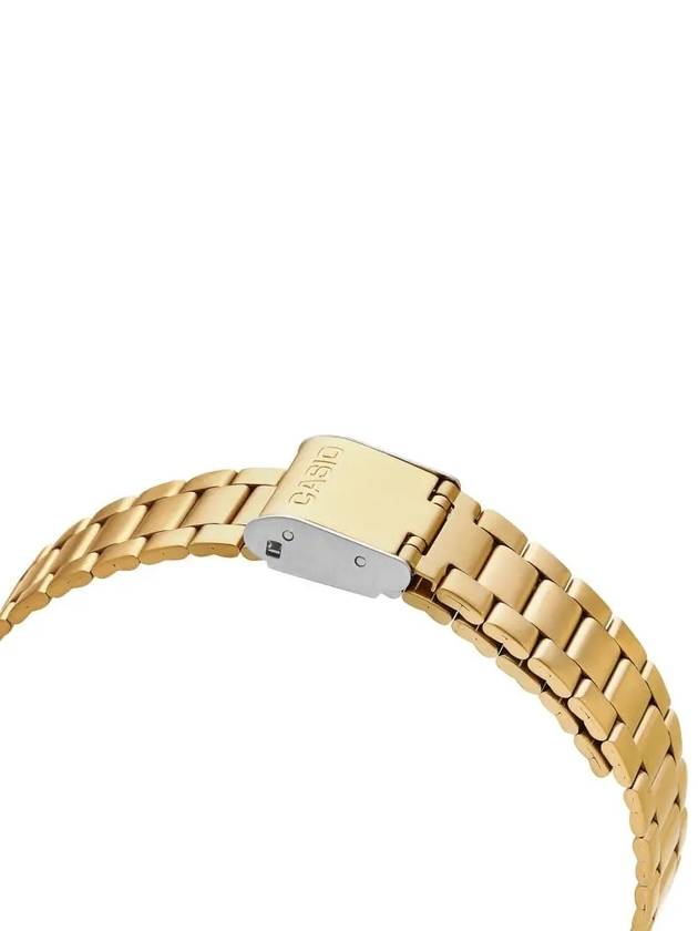 Square Digital Analog Dual Time Metal Watch Gold - CASIO - BALAAN 4