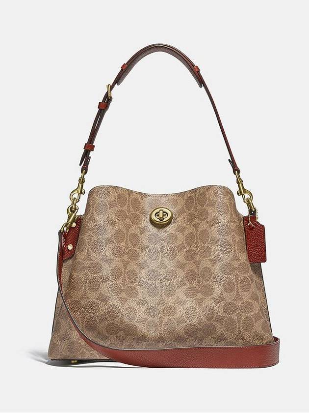 Willow Signature Canvas Shoulder Bag Brown - COACH - BALAAN 2