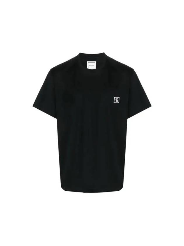 Cotton Back Logo Short Sleeve T-Shirt Black - WOOYOUNGMI - BALAAN 1