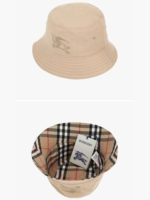 Kids Check Reversible Cotton Baseball Cap Hat Sand - BURBERRY - BALAAN 4