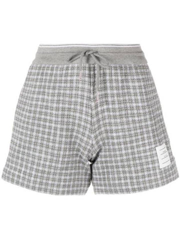 Tweed Summer Short Pants Medium Grey - THOM BROWNE - BALAAN 1