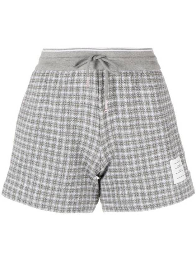 Tweed Summer Short Pants Medium Grey - THOM BROWNE - BALAAN 1