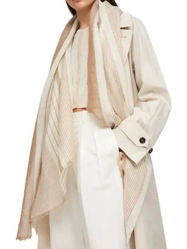 Capra Capra striped scarf camel beige 45410121 600 - MAX MARA - BALAAN 7