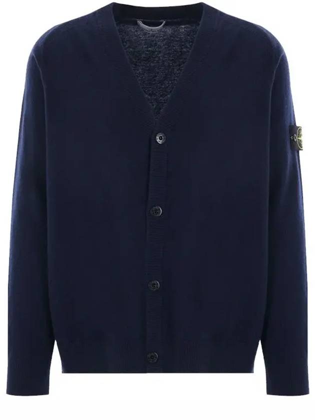 Wappen Patch V-Neck Cardigan Navy - STONE ISLAND - BALAAN 2