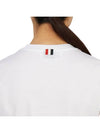 Logo Patch Lightweight Jersey Relaxed Fit Short Sleeve T-Shirt White - THOM BROWNE - BALAAN 8