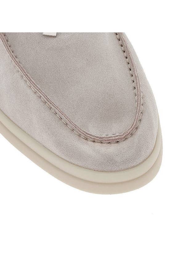 Summer Charms Walk Suede Loafers Pearl Grey - LORO PIANA - BALAAN 10