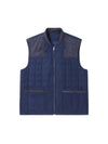 Square Quilting Wool Vest Navy - SOLEW - BALAAN 2