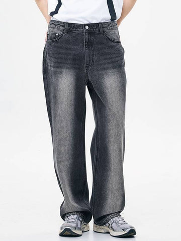 Raphael wide brushed jeans BLACK - GRAYBLVD - BALAAN 1