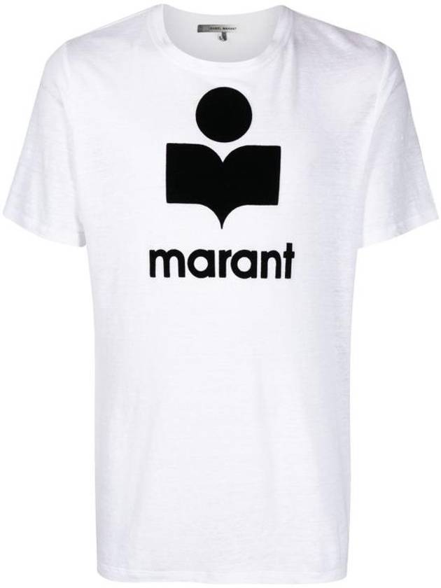 Karman Logo Print Linen Short Sleeve T-Shirt White - ISABEL MARANT - BALAAN 2