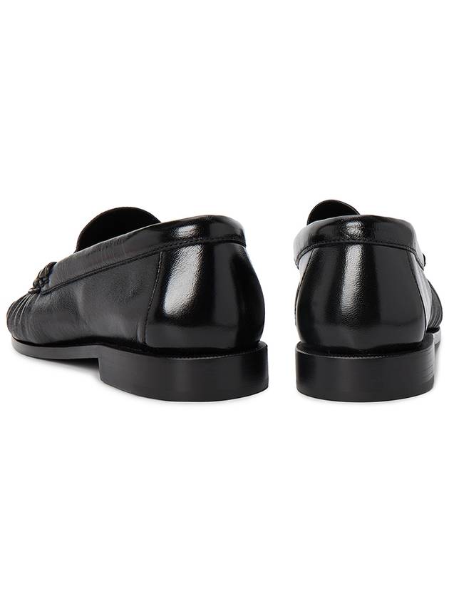 Le Signature Cassandre Logo Plaque Lamb Skin Loafer Black - SAINT LAURENT - BALAAN 8