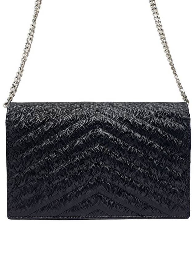 Women s 393953 Black Monogram Envelope Silver Chain Cross Bag - SAINT LAURENT - BALAAN 3