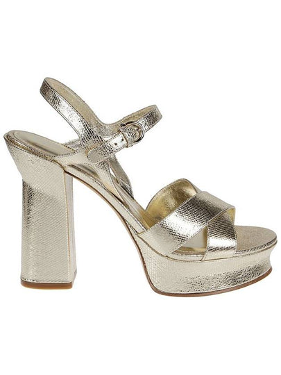 Salvatore platform sandals heel gold - SALVATORE FERRAGAMO - BALAAN 2