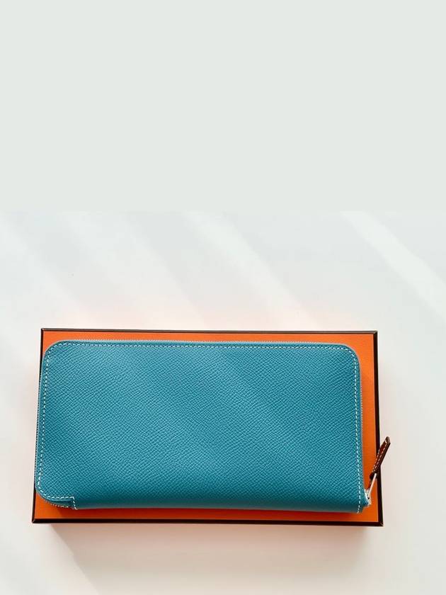 Unisex Long Wallet Silk Classic Bleu Jean H085198ckab - HERMES - BALAAN 2