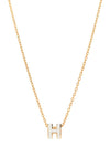 Mini Pop H Pendant Necklace Gold Blanc White - HERMES - BALAAN 2