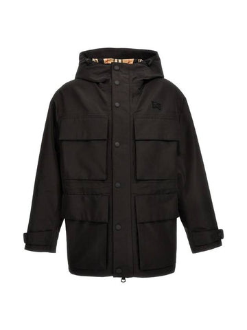 Patch Pocket Parka Black - BURBERRY - BALAAN 1